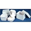 2 White Leather Ring Jewelry Gift Boxes Displays