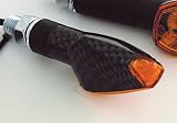 Zoom Produkt-Bild: Blinker PEAK, Carbonlook, Glas gelb, kurz, Paar