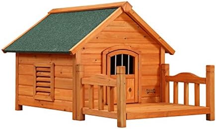 Dog House Pup Furniture Porch, Small, Solid Wood White Cedar, Brown
