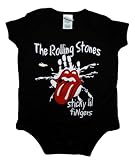 The Rolling Stones Lips Tongue Logo Sticky Lil Fingers Rock Band Baby Creeper Romper