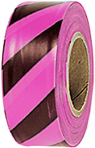 Stripe Vinyl Flagging Pink Glo/Black