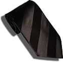Joseph Abboud 100% Silk wide stripe black tone on tone four-in-hand tie