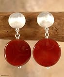 Carnelian earrings, 'Flamboyant' 1 W 2 L