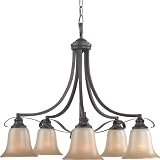 Royce Lighting RC14ES/5-23 Fulton Collection Five Light Energy Star Chandelier, Oil Rubbed Bronze Finish with Sepia Tinted Glass