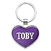 Graphics and More Metal Keychain Key Chain Ring Purple I Love Heart Names Male T Tobi - Toby