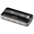 Hama USB 2.0 Hub 1:7 schwarz/anthrazit mit Netzteil