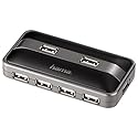 Hama USB 2.0 Hub 1:7 schwarz/anthrazit mit Netzteil