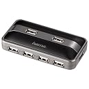 Hama USB 2.0 Hub 1:7 schwarz/anthrazit mit Netzteil
