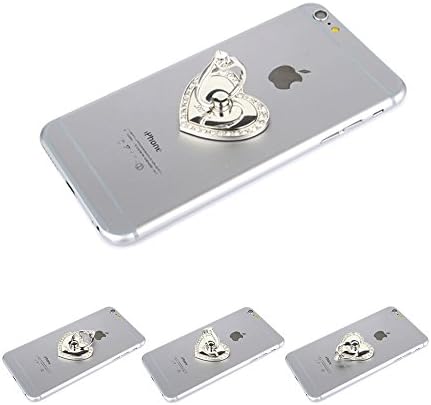 Cell Phone Ring Holder,voocase Anti Drop Ring Grip Heart Shaped Universal Phone Ring Stand with Car Mount Base ipad holder for iphone Samsung Smartphones (Gray)