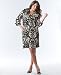 INC International Concepts Plus Size Dress, Printed with Collar Gothic Scroll 0X