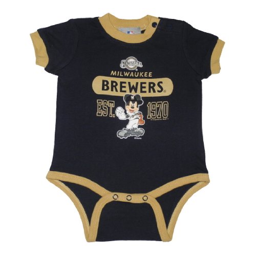 MLB Milwaukee Brewers Baby / Infant One-Piece Bodysuit / Romper / Onesie - Blue (Size: 12)