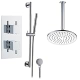 Rhine thermostatic shower with 8 round head and hand held