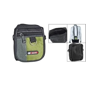 Click here to buy Blk Green 3 Compartment Nylon Phone Digital Camera Bag by uxcell.