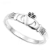 Sterling Silver Ring - Claddagh - 2mm Band Width and7mm Face Height in Sizes: 4-9
