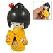 Rosallini Home Office Desk Decorative Flower Yellow Kimono Kokeshi Doll
