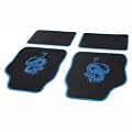 Cartrend 1400-01Textil Fussmatten Set "Mystery", blau, 4-teilig