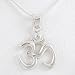 Calligraphy Style Om (Aum) Pendant in Sterling Silver on 16" Snake Chain, #8455