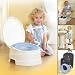 PRIMO 4-In-1 Soft Seat Toilet Trainer and Step Stool White with Pastel Blue Seat