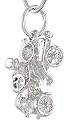 Sterling Silver 11/16" (18mm) Tall Horseless Carriage Pendant