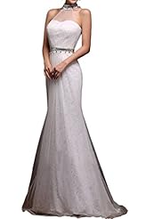High-Neck Evening Dress/Wedding Dress 