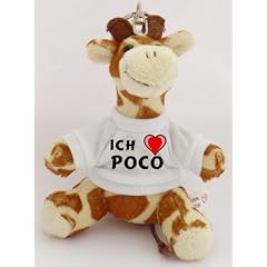 Pl�sch Giraffe Schl�sselhalter mit T-shirt mit Aufschrift Ich liebe Poco