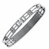 Titanium ID Link Bracelet Satin High Polish 8.5