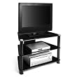 RTA Home and Office Black Glass Aluminum 32" Plasma,Lcd TV Stand