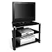 RTA Home and Office Black Glass Aluminum 32" Plasma,Lcd TV Stand