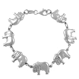 Sterling Silver Elephant Linked Bracelet