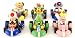Super Mario Bros Mini Kart Checkered Gashopon Set of 6
