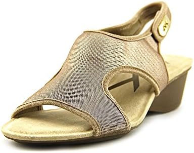 Anne Klein Sport Women's Olimpia Fabric Wedge Sandal,Gold,7.5 M US