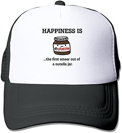 WZN Happiness Is The First Smear Out Of A Nutella Jar Baseball Caps With Black