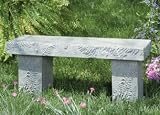 33 Traditional Stone Garden/Patio Bench With Raised Leaf Accents