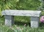 33" Traditional Stone Garden/Patio Bench With Raised Leaf Accents