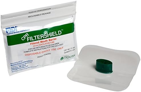 Microtek Medical CPR Shield -. Filtershield Disposable Filtered Mouth Barrier - CPR Protection (10 Pack)