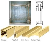 CRL Brite Gold Anodized Frameless Sliding Shower Door Kit with Towel Bar and Knob for 60 High Installation by CR Laurence