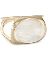 Shaesby 14k Yellow Gold Cabochon Ring with Diamond