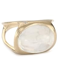 Shaesby 14k Yellow Gold Cabochon Ring with Diamond