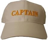 CAPTAIN - White Baseball Cap / Hat One Size Fits Most