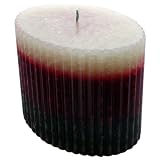 41lKd38Wz%2BL. SL160  Triple color Oval Corrugated Pillar Candle   Burgundy/Green/Ivory   4X4   C567