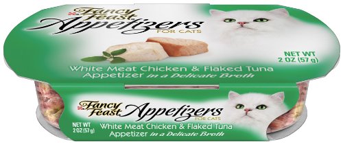 Fancy Feast Appetizers for Cats, White Meat Chicken and Flaked Tuna, 2-Ounce Tubs (Pack of 10)