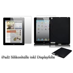 Silikonh�lle f�r das iPad2 inkl Displayschutzfolie S-Line Black