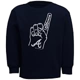 MLB Atlanta Braves Toddler Foam Finger Long Sleeve T-shirt - Navy Blue (5/6T)