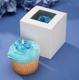 White Cupcake Boxes with Window - Package of 24