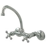 Kingston Brass KS214C Victorian High Arch Spout Wall Mount Kitchen Faucet, 4
