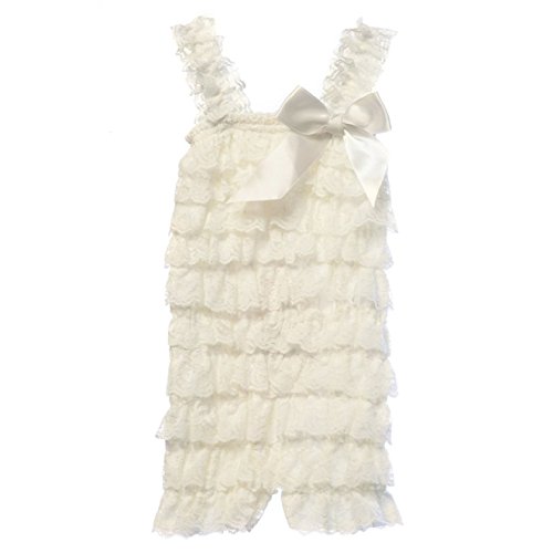 CVERRE Petti lace romper Baby Toddler Girls Layered Lace Ruffle Petti Romper (M ( 6 to 12 months ), White)