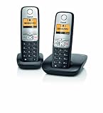 Gigaset A400A Duo Schnurlostelefon und zus&auml;tzliches Mobilteil (4.32 cm (1.7 Zoll) Grafik-Display, Freisprechfunktion, Anrufbeantworter) schwarz