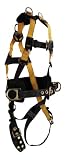 FallTech 7034S Journeyman Full Body Polyester Harness with 5 D-Rings and Tongue Buckle Leg Straps with Belt, Small