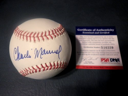 CHARLIE MANUEL Signed OML Baseball PSA Phillies Autographed Ball at Amazon.com