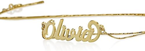Name Necklace -14k Solid Gold Personalized Necklace - Name Pendant- Any Name (18 Inches)